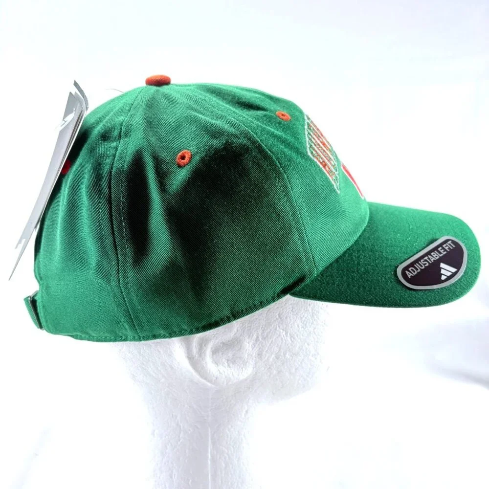 Adidas NCAA University of Miami‎ Hurricanes Seasonal Slouch Strapback Hat NWT